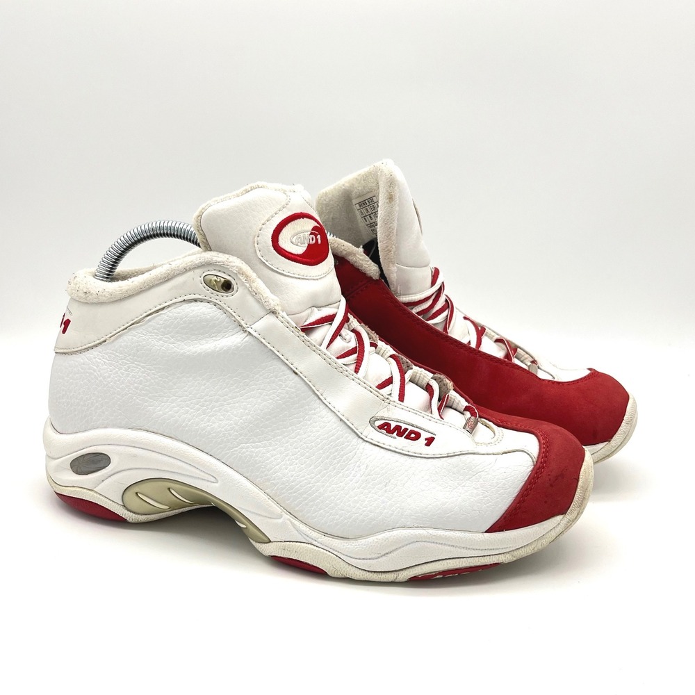 And1 Tai Chi‎ 2002 Mens Basketball Shoes 9 White Red Sneakers Athletic 20024939